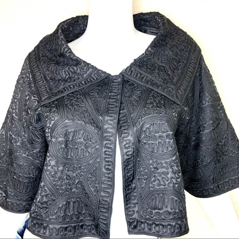 Vintage Evening Jacket Spiegel RARE NWOT Soutache Portrait Collar M - Picture 2 of 14